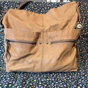 The Sak Brown Leather Bucket Shoulder Bag
